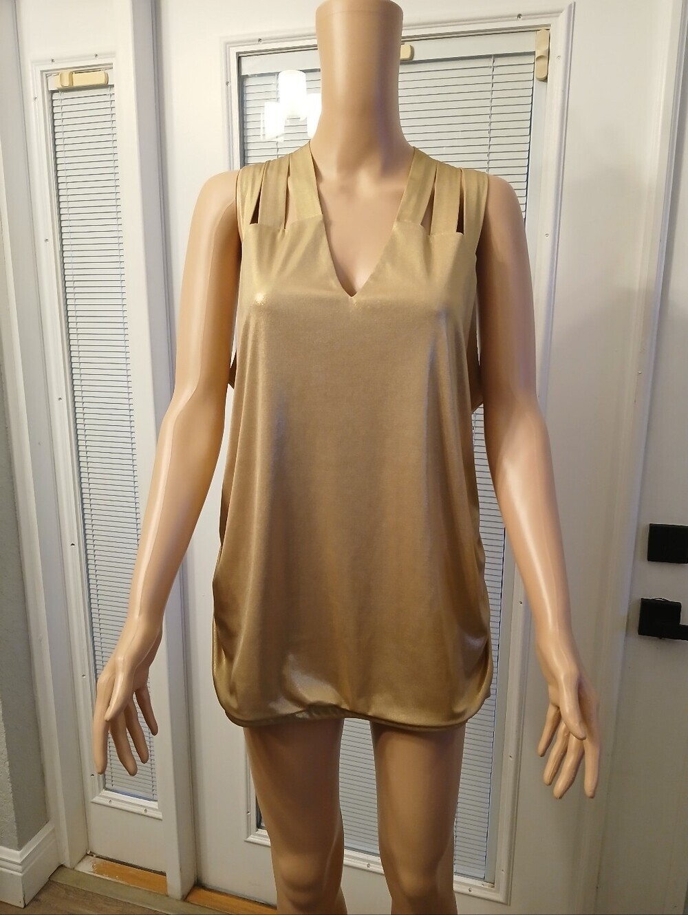 INC International Concepts Metallic Gold V-Neck Camisole